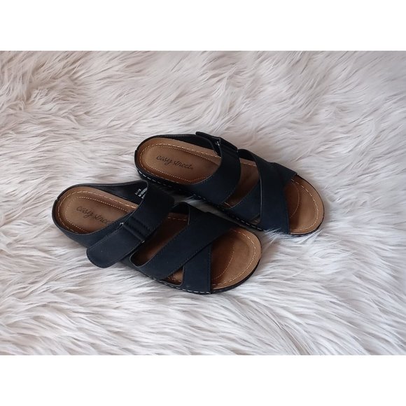 Easy Street Slip In Sandals Color Navy Blue Size 9 1/2 W Model ANNA Style - Picture 6 of 16